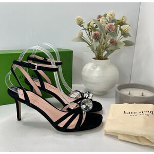 Kate Spade Let's Dance Heel Black Disco Ball Ankle Strap Women's 8B Tried On